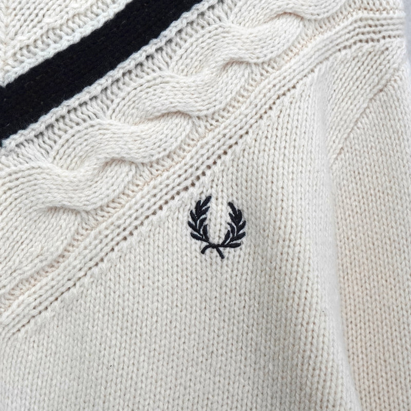 フレッド ペリー ロゴ チルデンニット アイボリー