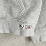 ポロ ラルフローレン フェルトロゴ フルジップ パーカー ライトグレー