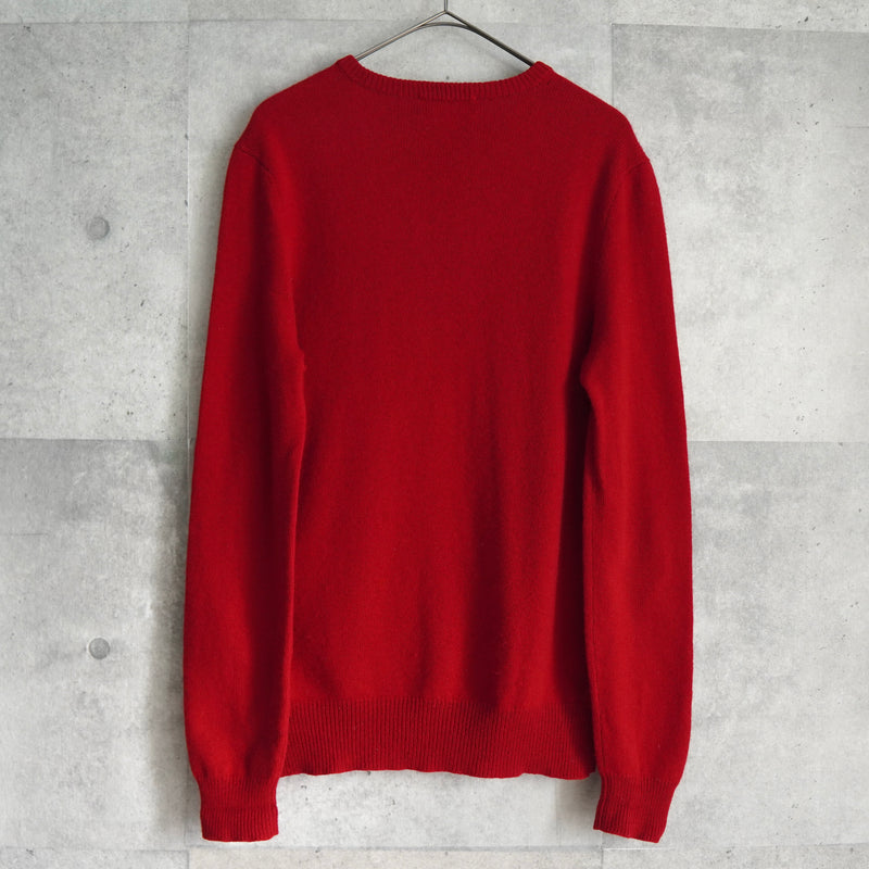 ポロ ラルフローレン Vネック スモールポニーロゴ ウール ニット レッド