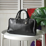 ロエベ アマソナ28 アナグラム レザー ミニボストンバッグ ハンドバッグ ブラック