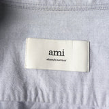 アミパリ アミ パリス ハートロゴ クロップドシャツ 長袖シャツ ブルーグレー