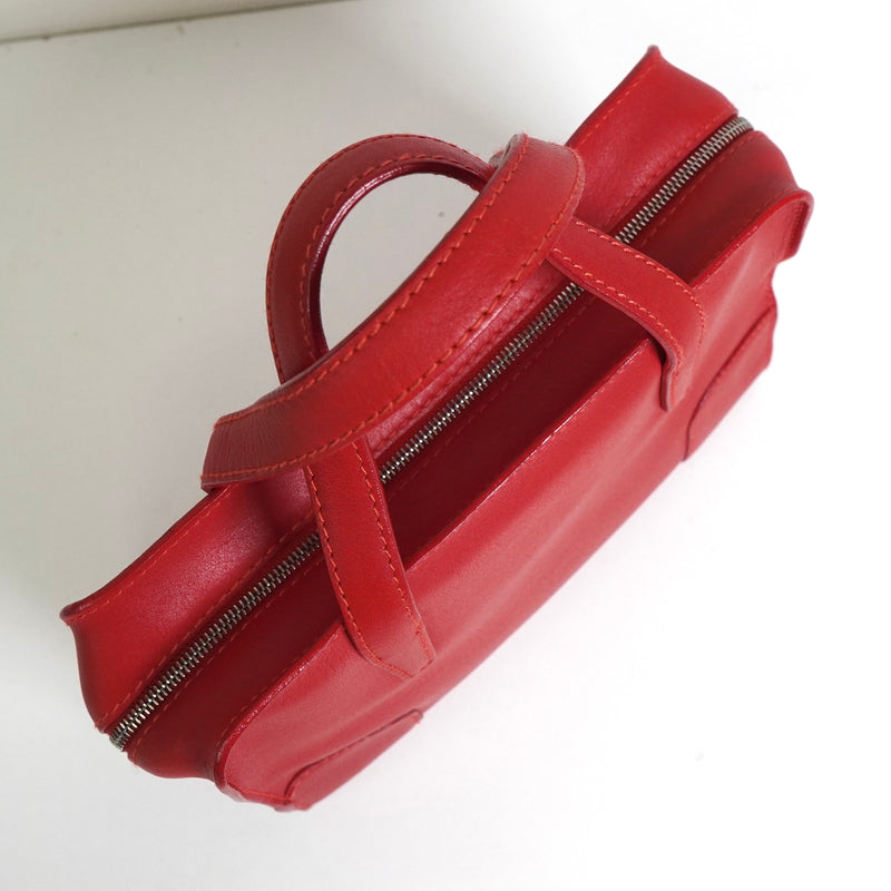 ロエベ ロゴ レザー ミニ ハンドバッグ レッド