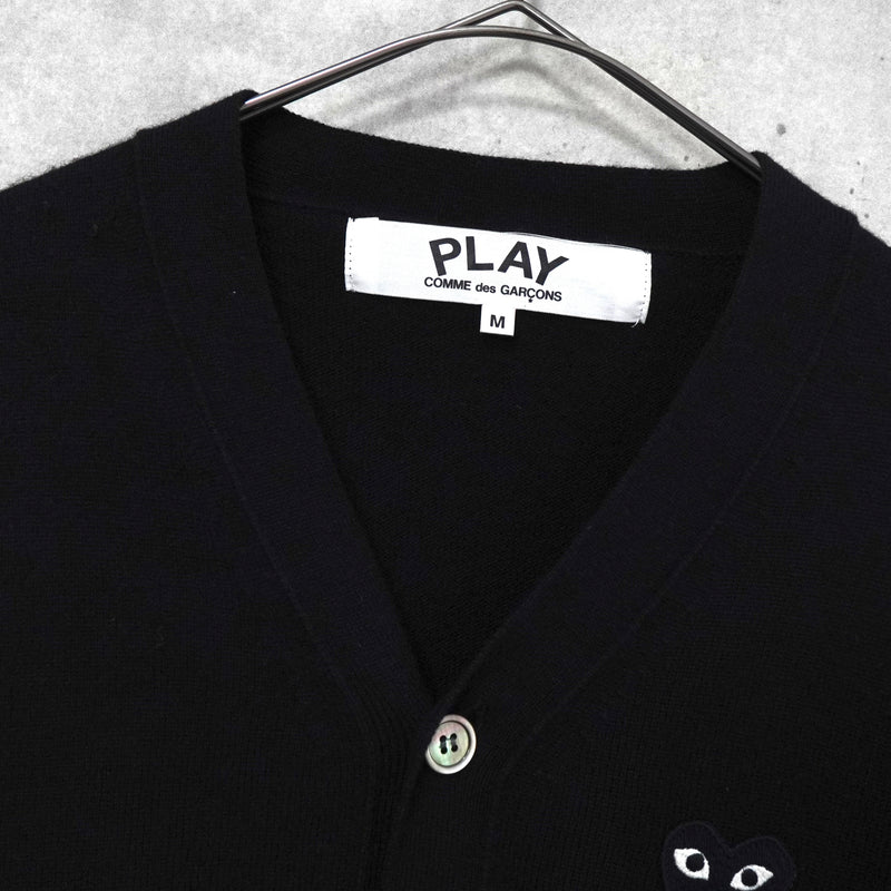 プレイ コム デ ギャルソン ハートロゴ カーディガン ブラック