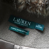 ローレン ラルフローレン カシミヤ混紡 ファー ウールコート ブラウン レディース