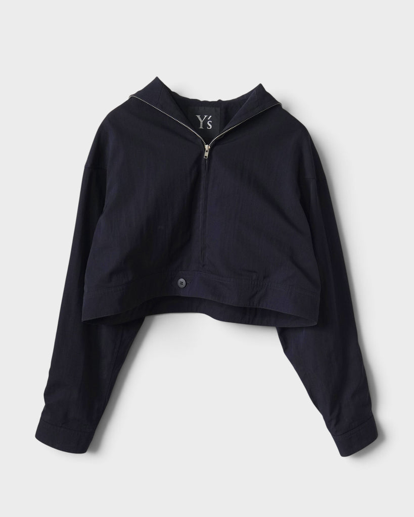 ワイズ ヨウジヤマモト ショート丈 ジップ ブルゾン ジャケット ネイビー レディース