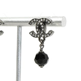 シャネル ココマーク ラインストーン スイングストーン ピアス ガンメタル レディース