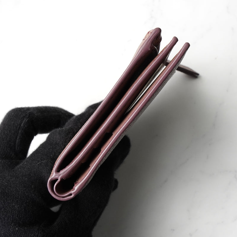 メゾン マルジェラ 4ステッチ 四つタグ レザー 二つ折り財布 コンパクトウォレット パープルブラウン