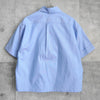 プラダ ロゴ 刺繍 クロップド 半袖シャツ ブルー レディース