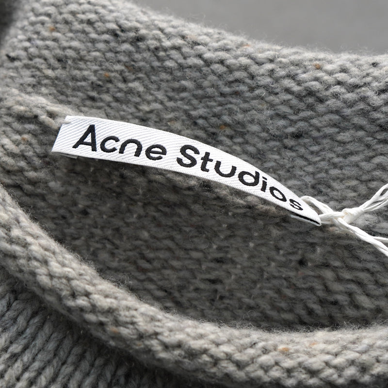 アクネ ストゥディオズ ハートプリント チャンキーニット セーター グレー タグ付き未使用品