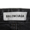 バレンシアガ レザーパッチ サイドジップ デニム スカート ブラック 34 レディース 未使用品