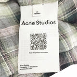 アクネストゥディオズ チェック柄 ロゴタブ フード付きオーバーシャツ 長袖シャツ グリーン系 34 レディース - NEWSED
