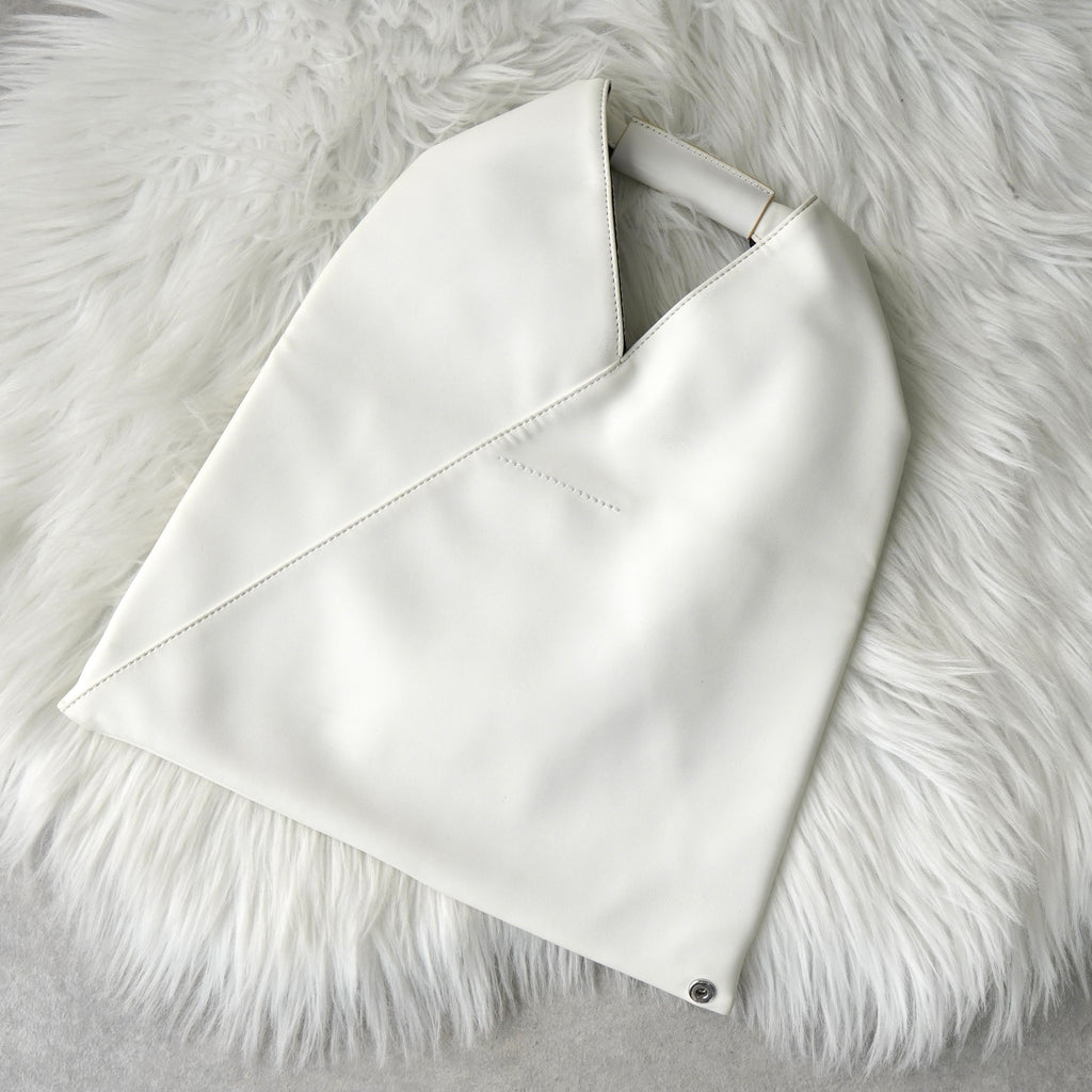 エムエムシックス メゾン マルジェラ ジャパニーズバッグ ミニ レザー ハンドバッグ ホワイト