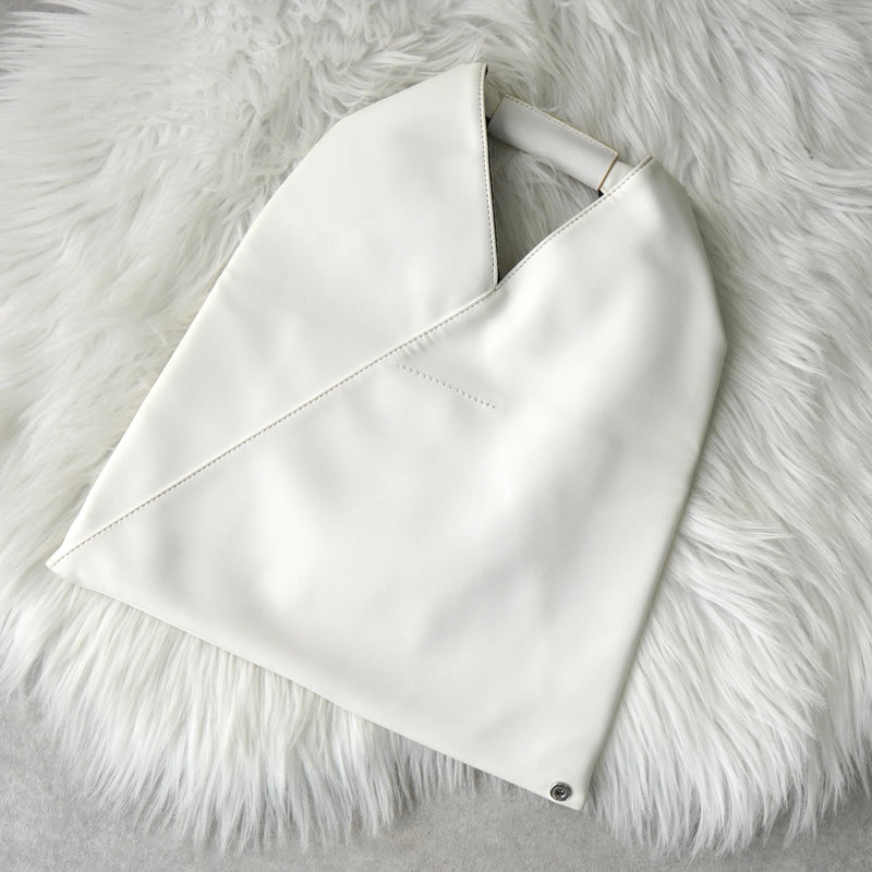 エムエムシックス メゾン マルジェラ ジャパニーズバッグ ミニ レザー ハンドバッグ ホワイト