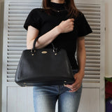 コーチ ロゴプレート ハンドバッグ ブラック 34835 - NEWSED