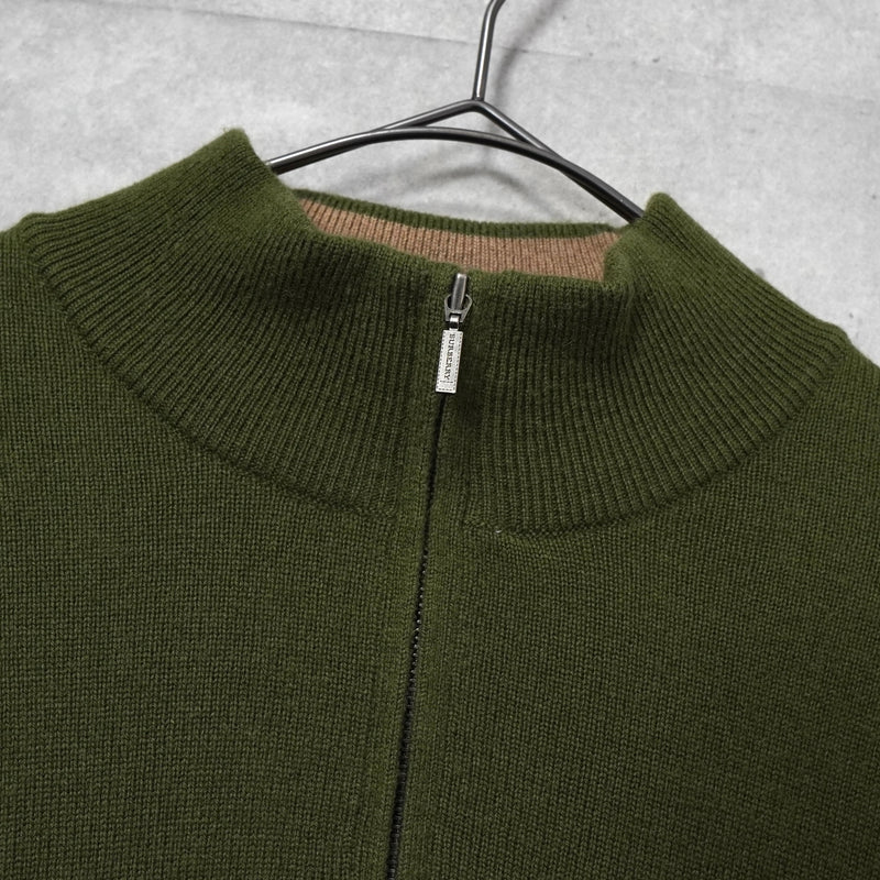 バーバリー ホースロゴ ハーフジップ ニット カーキ