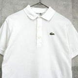 Lacoste 象牙色徽标贴片短袖 Polo 衫