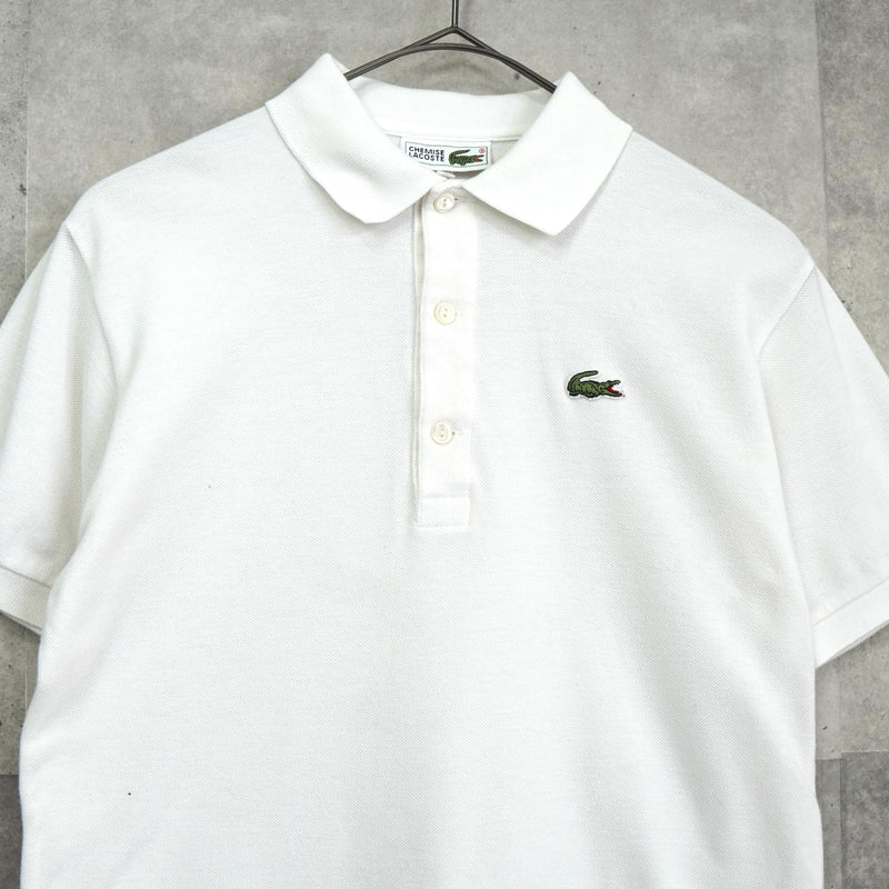 Lacoste 象牙色徽标贴片短袖 Polo 衫