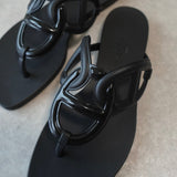 エルメス エジェリ シェーヌダンクル ラバー サンダル ブラック サイズ35 / 約22cm 箱付き - NEWSED