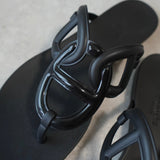 エルメス エジェリ シェーヌダンクル ラバー サンダル ブラック サイズ35 / 約22cm 箱付き - NEWSED