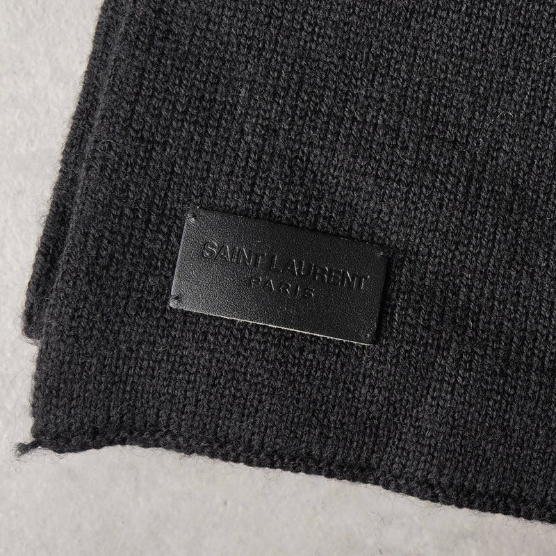 サンローラン ハート ウール マフラー ブラック