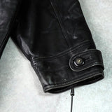 イヴ サンローラン ヴィンテージ 総裏地 YSLロゴボタン レザージャケット レザーブルゾン ブラック