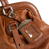 プラダ トライアングルロゴ レザー ドクターズバッグ ハンドバッグ ブラウン