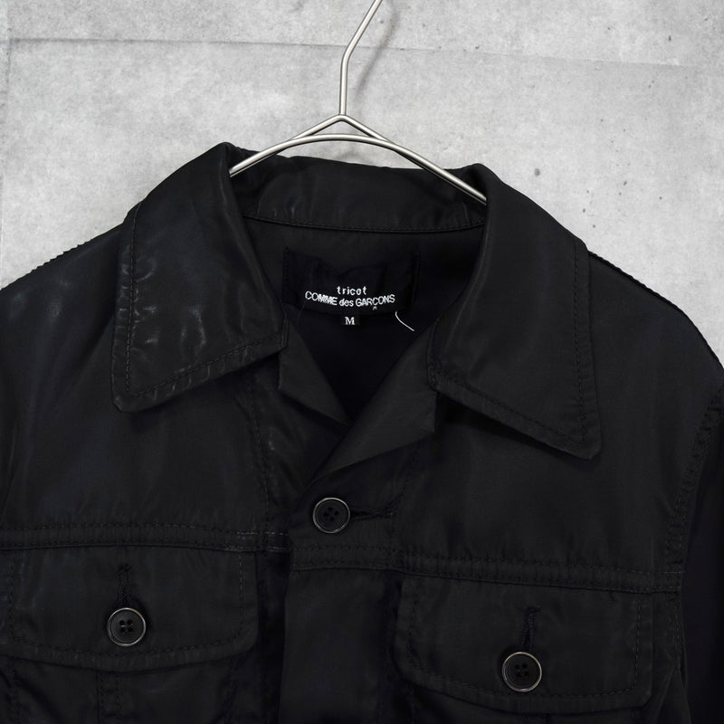 トリコ コムデギャルソン 2002年製 光沢 トラッカージャケット ブラック