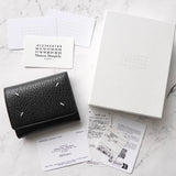 メゾン マルジェラ 4ステッチ 四つタグ レザー 三つ折り財布 コンパクトウォレット ブラック