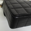 シャネル チョコバー ココマーク ターンロック チェーン セミショルダーバッグ ブラック