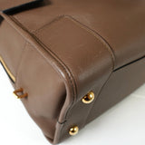 ロエベ アマソナ36 アナグラム ナッパレザー ハンドバッグ ブラウン - NEWSED