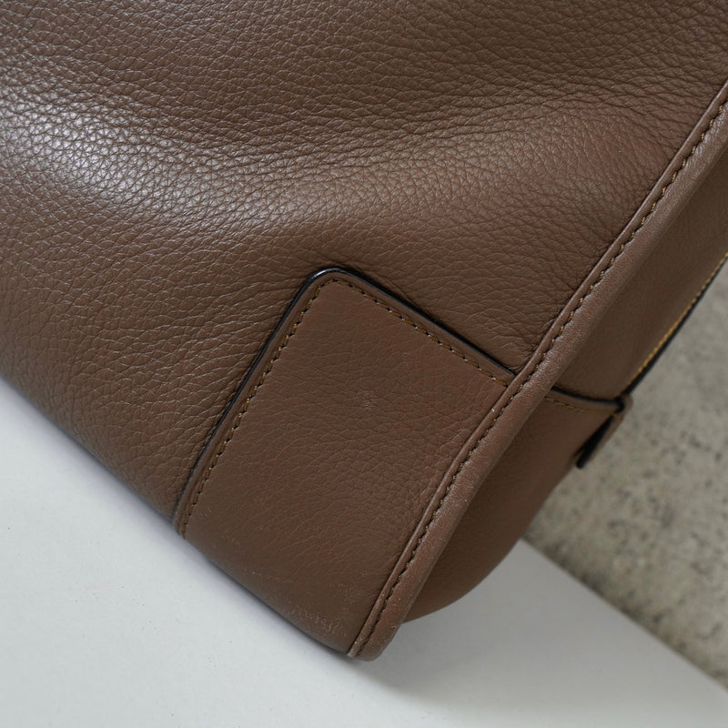 ロエベ アマソナ36 アナグラム ナッパレザー ハンドバッグ ブラウン - NEWSED