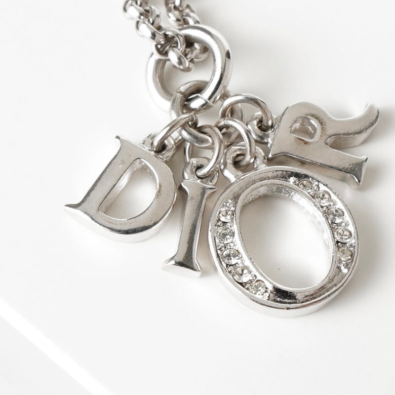 クリスチャン ディオール Diorロゴ チェーン ネックレス シルバー