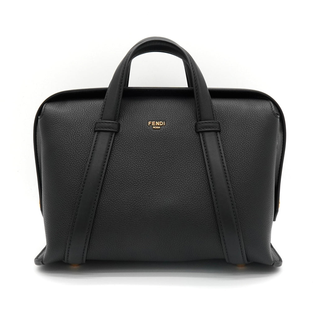 フェンディ ボストン365 レザー 2way ハンドバッグ ショルダーバッグ ブラック