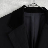 ジョンローレンスサリバン ベロア襟 アンゴラ ウール チェスターコート ブラック