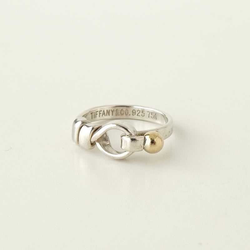 ティファニー 750×925 コンビ フック&アイ リング 指輪 18K シルバー