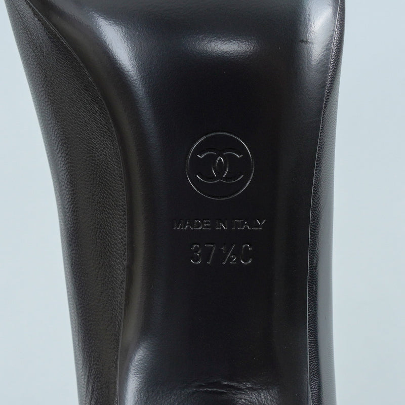 シャネル ココマーク刺繍 バイカラートゥ ハイヒールパンプス 37 1/2C / 24.0cm - 24.5cm - NEWSED