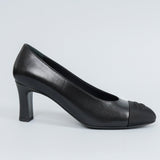 シャネル ココマーク刺繍 バイカラートゥ ハイヒールパンプス 37 1/2C / 24.0cm - 24.5cm - NEWSED