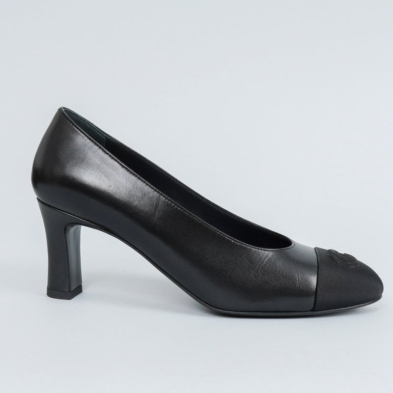 シャネル ココマーク刺繍 バイカラートゥ ハイヒールパンプス 37 1/2C / 24.0cm - 24.5cm - NEWSED