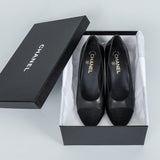 シャネル ココマーク刺繍 バイカラートゥ ハイヒールパンプス 37 1/2C / 24.0cm - 24.5cm - NEWSED