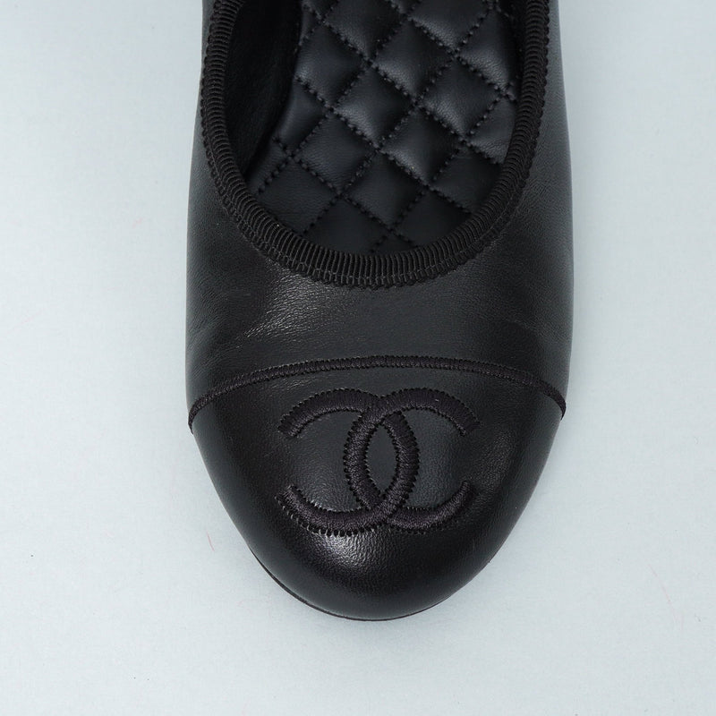 シャネル バレリーナ メリージェーン チャンキーヒール パンプス ブラック 37 1/2C / 24.0cm〜24.5cm - NEWSED