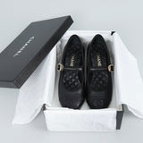 シャネル バレリーナ メリージェーン チャンキーヒール パンプス ブラック 37 1/2C / 24.0cm〜24.5cm - NEWSED