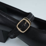 シャネル バレリーナ メリージェーン チャンキーヒール パンプス ブラック 37 1/2C / 24.0cm〜24.5cm - NEWSED