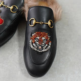 グッチ プリンスタウン ホースビット ファー レザー ミュール ブラック 箱付き 37サイズ - NEWSED