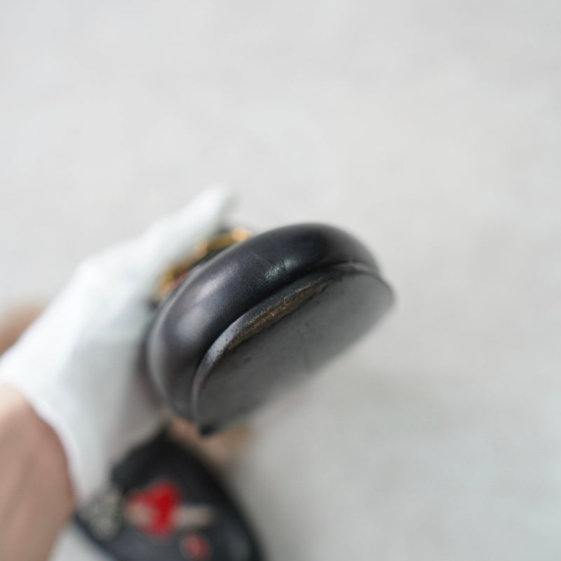 グッチ プリンスタウン ホースビット ファー レザー ミュール ブラック 箱付き 37サイズ - NEWSED