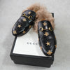 グッチ プリンスタウン ホースビット スター ファー レザー ミュール ブラック 箱付き 37サイズ