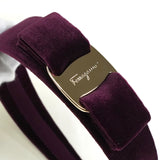 サルバトーレ フェラガモ ヴァラ リボン ベロア カチューシャ パープル