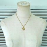 クリスチャン ディオール CDロゴ スクエア ラインストーン ネックレス GPゴールド