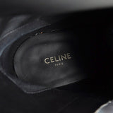 セリーヌ トリオンフ ウェッジソール レザー ブーツ 38 ブラック 保存袋 箱付き - NEWSED