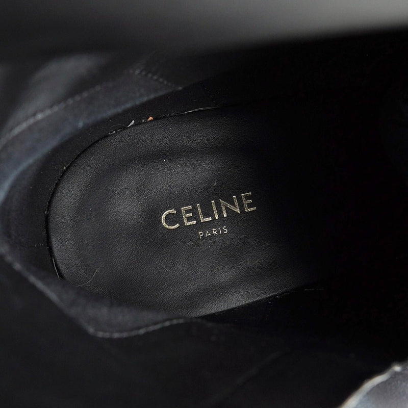 セリーヌ トリオンフ ウェッジソール レザー ブーツ 38 ブラック 保存袋 箱付き - NEWSED