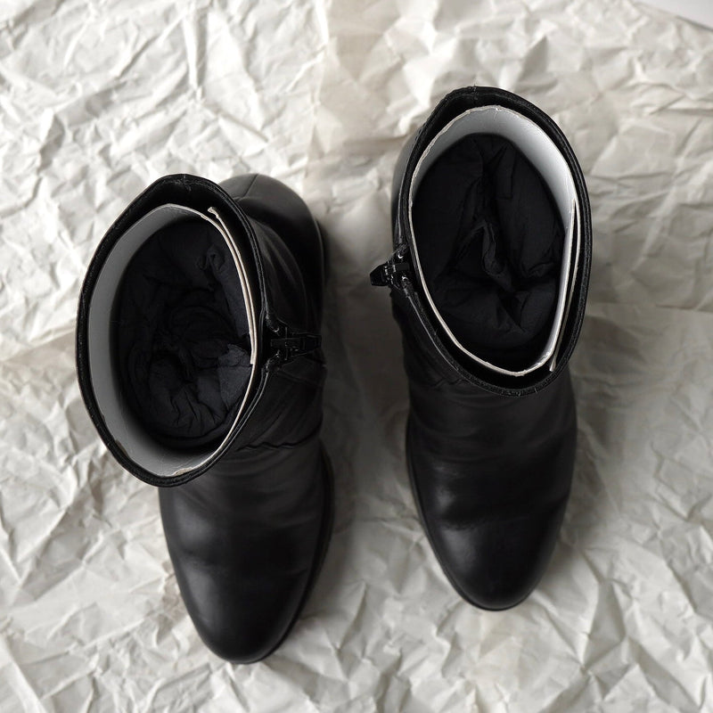 セリーヌ トリオンフ ウェッジソール レザー ブーツ 38 ブラック 保存袋 箱付き - NEWSED